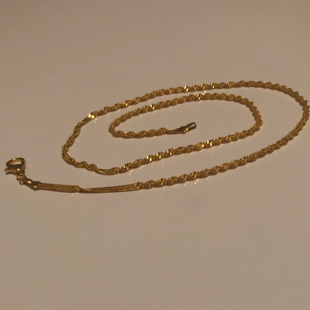 9k Gold Filled Solid Wave Necklace - Picture 5 of 8